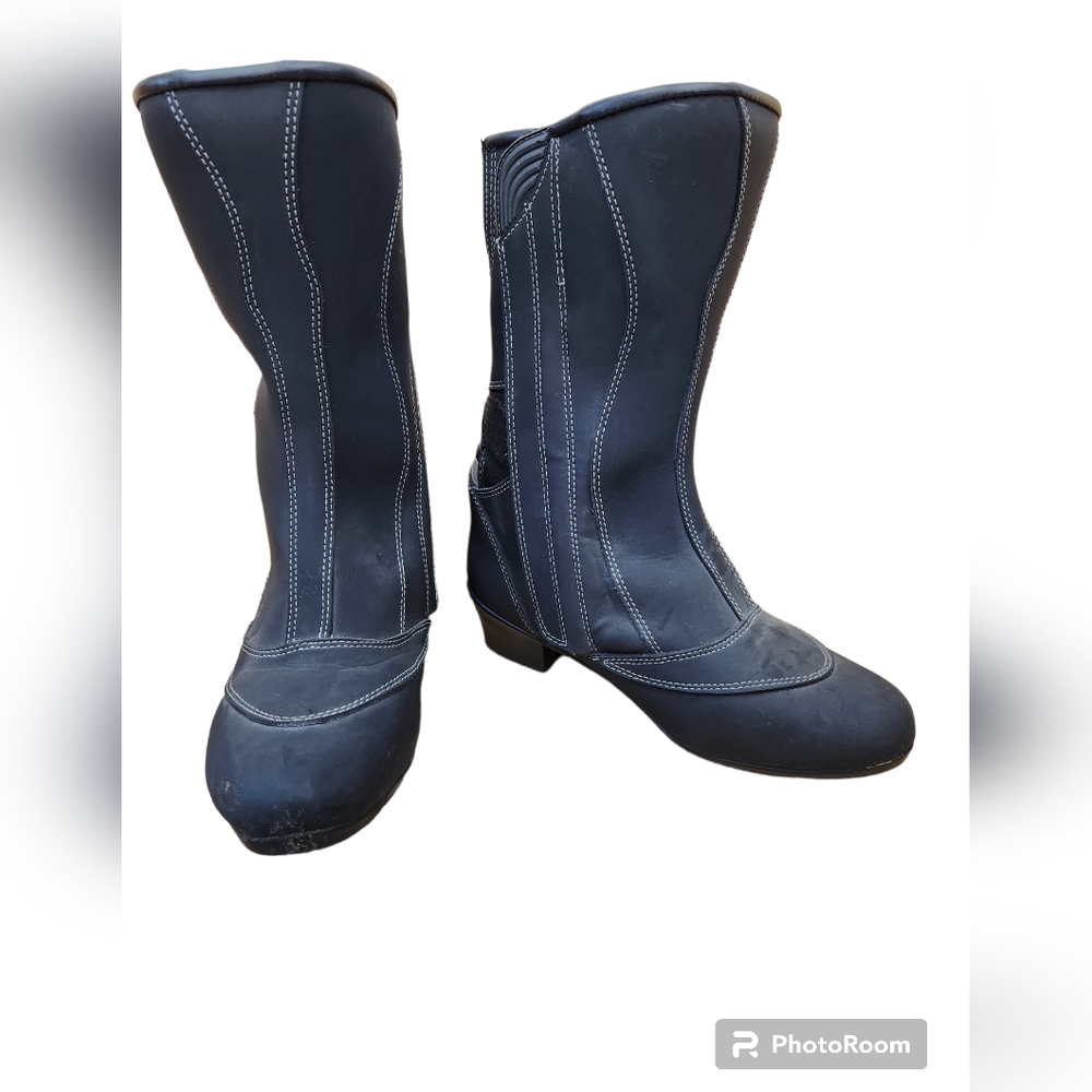 FirstGear Motorcycle Boots Black Hipora Breathable Waterproof Womens 8 MINORFLAW